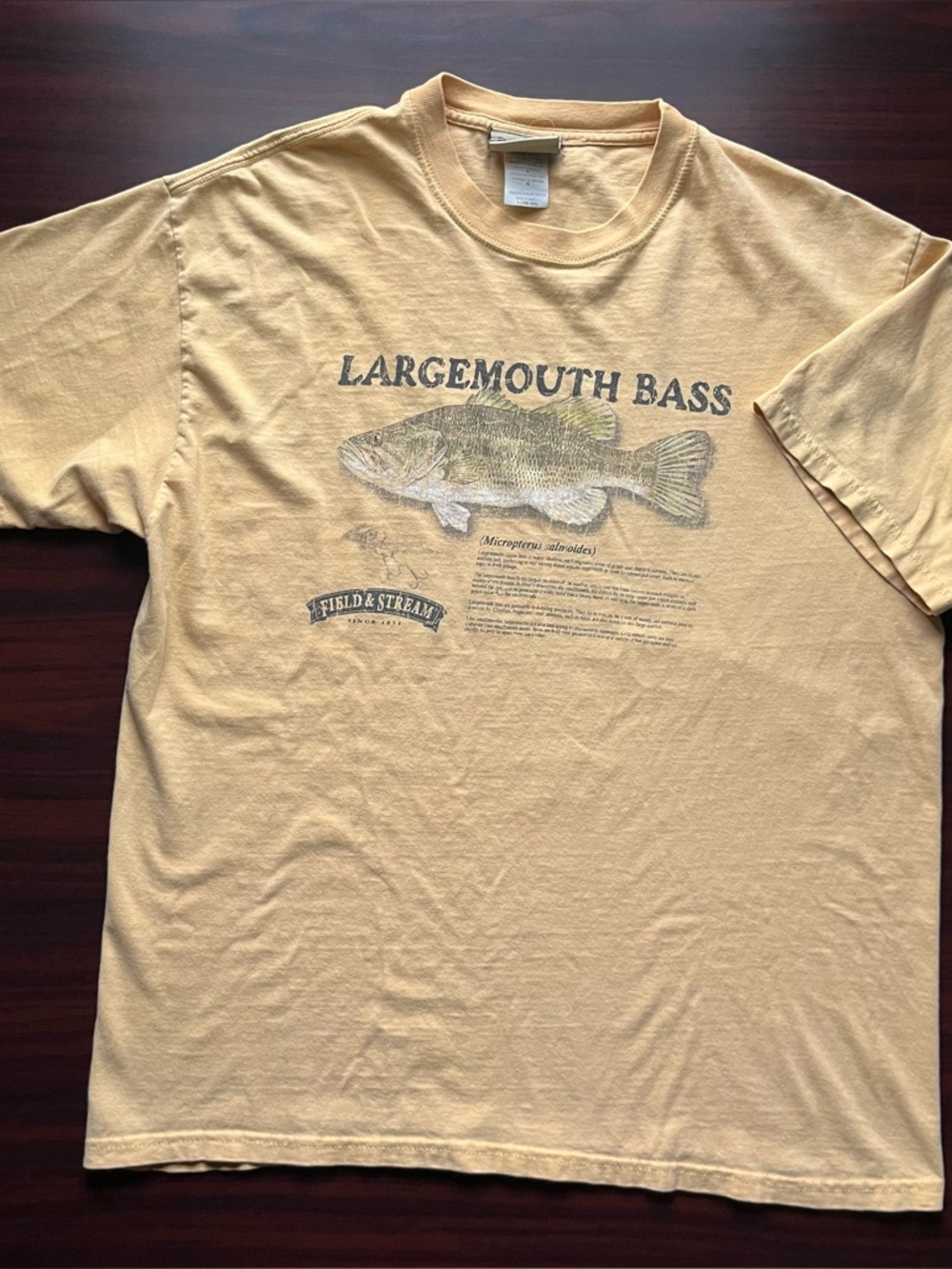 Vintage Field and Stream Bass Largemouth Bass Fishing T shirt Size Large